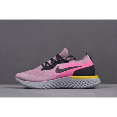 Nike Bayan Epic React Flyknit Pembe / Sarı / Siyah / Gri Koşu Ayakkabısı Türkiye - KRTVE7VY